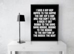 Hip Hop Poster, The Sugarhill Gang, Lyric Print, 80's Music, Rap quote, Black and White Print