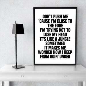 Grandmaster Flash The Message Poster, Lyric Print, Music Quote, Rap quote, Black and White Print
