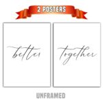 Better Together, Set of 2 Prints, Minimalist Art, Typography Art, Wall Art, Multiple Sizes, Home Wall Art