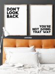 Don't Look Back You are Not Going That Way, Set of 2 Prints, Minimalist Art, Typography Art, Wall Art, Multiple Sizes, Home Wall Art