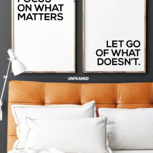 Focus On What Matters Let Go of What Doesn't, Set of 2 Prints, Minimalist Art, Typography Art, Wall Art, Multiple Sizes, Home Wall Art