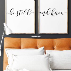 Be Still and Know, Set of 2 Prints, Minimalist Art, Typography Art, Wall Art, Multiple Sizes, Home Wall Art