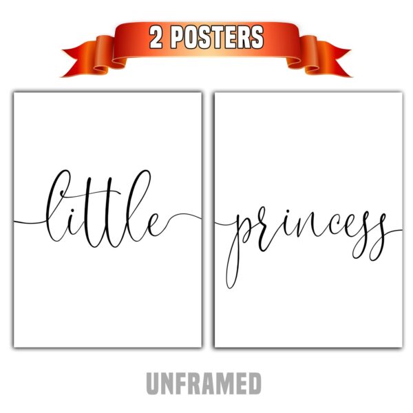Little Princess, Set of 2 Prints, Minimalist Art, Typography Art, Wall Art, Multiple Sizes, Home Wall Art