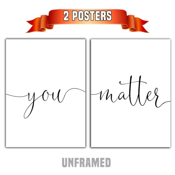 You Matter, Set of 2 Posters, Minimalist Art, Typography Art, Wall Art, Multiple Sizes, Home Wall Art