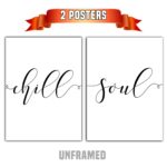 Chill Soul, Set of 2 Posters, Minimalist Art, Typography Art, Wall Art, Multiple Sizes, Home Wall Art