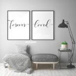 Forever Loved, Set of 2 Posters, Minimalist Art, Typography Art, Wall Art, Multiple Sizes, Home Wall Art