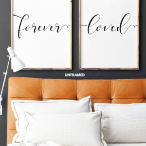 Forever Loved, Set of 2 Posters, Minimalist Art, Typography Art, Wall Art, Multiple Sizes, Home Wall Art