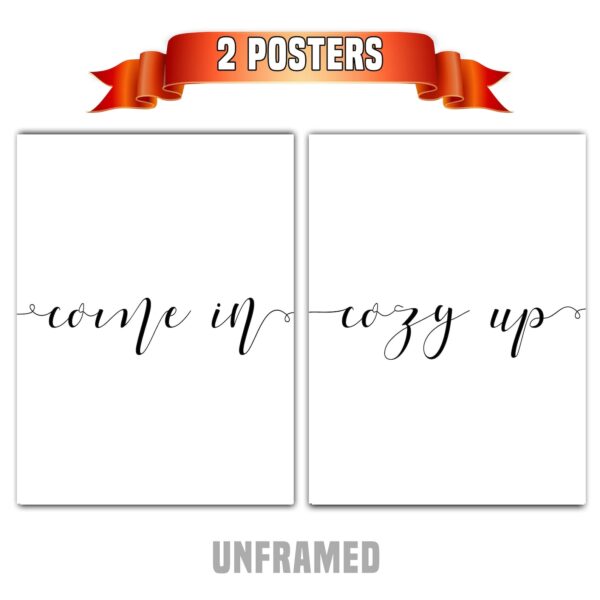 Come In Cozy Up, Set of 2 Prints, Minimalist Art, Typography Art, Wall Art, Multiple Sizes, Home Wall Art