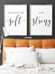 You Have To Be Soft To Be Strong, Set of 2 Prints, Minimalist Art, Typography Art, Wall Art, Multiple Sizes, Home Wall Art