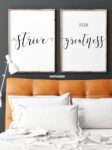 Strive for Greatness, Set of 2 Prints, Minimalist Art, Typography Art, Wall Art, Multiple Sizes, Home Wall Art