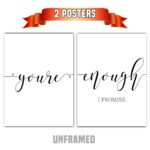 You're Enough I Promise, Set of 2 Prints, Minimalist Art, Typography Art, Wall Art, Multiple Sizes, Home Wall Art