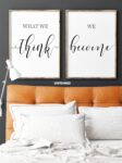 What We Think We Become, Set of 2 Prints, Minimalist Art, Typography Art, Wall Art, Multiple Sizes, Home Wall Art