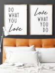 Do What You Love, Love What You Do Wall Art, Set of 2 Prints, Minimalist Art, Typography Art, Wall Art, Multiple Sizes, Home Wall Art Decor