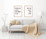 Focus On Where You Want To Go Wall Art, Set of 2 Prints, Minimalist Art, Typography Art, Quote Wall Art, Multiple Sizes, Home Wall Art Decor
