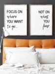 Focus On Where You Want To Go Wall Art, Set of 2 Prints, Minimalist Art, Typography Art, Quote Wall Art, Multiple Sizes, Home Wall Art Decor