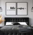 Life Is Beautiful Wall Art, Set of 2 Prints, Typography, Minimalist Quote Print, Multiple Sizes, Home Wall Art Decor