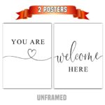 You Are Welcome Here Wall Art, Living Room Decor, Set of 2 Prints, Typography, Minimalist Print, Multiple Sizes, Home Wall Art Decor