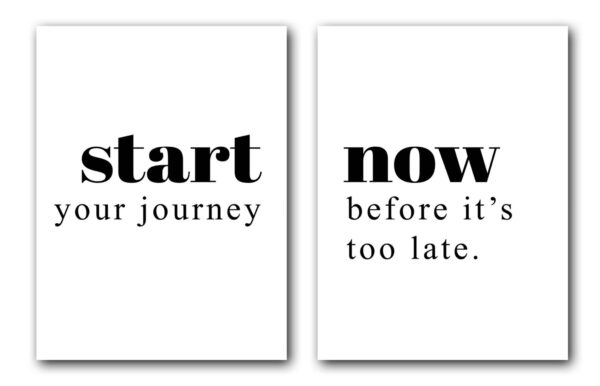 Start Your Journey Wall Art, Travel Quote, Set of 2 Prints, Typography, Minimalist Print, Multiple Sizes, Home Wall Art Decor