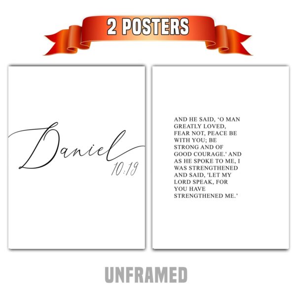 Daniel 10:19, Peace Be With You, Set of 2 Prints, Multiple Sizes, Home Wall Art Decor, Easter Quote