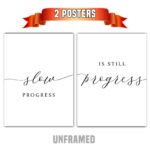 Slow Progress Is Still Progress, Set of 2 Poster Prints, Minimalist Art, Home Wall Decor