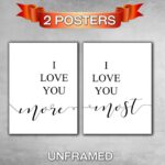 I love you More, I love you Most, Set of 2 Prints, Minimalist Art, Typography Art, Wall Art, Multiple Sizes, Home Wall Art