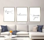Home is Wherever I'm with You, Set of 3 Prints, Minimalist Art, Home Wall Decor, Multiple Sizes