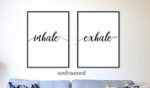 Inhale Exhale Print, Minimalist Art, Typography Art, Yoga Wall Art, Relaxation Gifts, Breathe Print, Home Wall Art, Poster