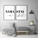 Namastay in Bed, Set of 2 Prints, Minimalist Art, Typography Art, Wall Art, Multiple Sizes, Home Wall Art