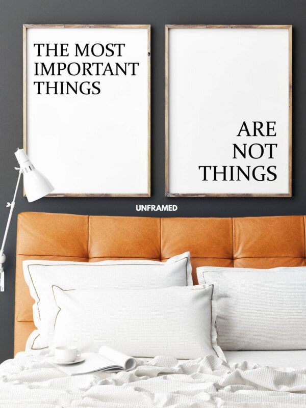The Most Important Things Are Not Things, Set of 2 Prints, Minimalist Art, Typography Art, Wall Art, Multiple Sizes, Home Wall Art