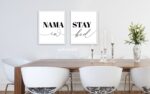 Namastay in Bed, Set of 2 Prints, Minimalist Art, Typography Art, Wall Art, Multiple Sizes, Home Wall Art