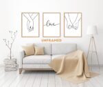 Love Poster, Couple Holding Hands, Pinky Promise, Set of 3 Prints, Minimalist Art, Home Wall Decor, Multiple Sizes