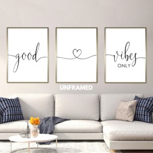 Good Vibes Only, Set of 3 Prints, Minimalist Art, Home Wall Decor, Multiple Sizes