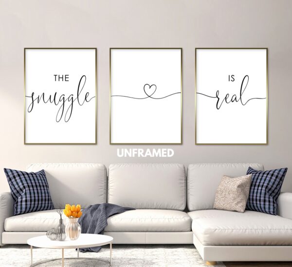 The Snuggle is Real, Set of 3 Prints, Minimalist Art, Home Wall Decor, Multiple Sizes