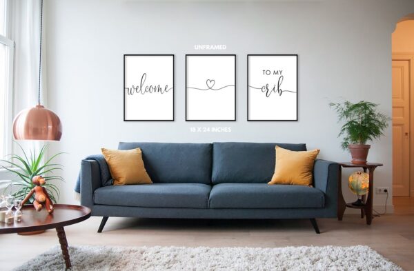 Welcome to My Crib, Set of 3 Prints, Minimalist Art, Home Wall Decor, Nursery poster, Multiple Sizes