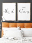 Blessed Who Believes, Set of 2 Posters, Minimalist Art, Typography Art, Wall Art, Multiple Sizes, Home Wall Art