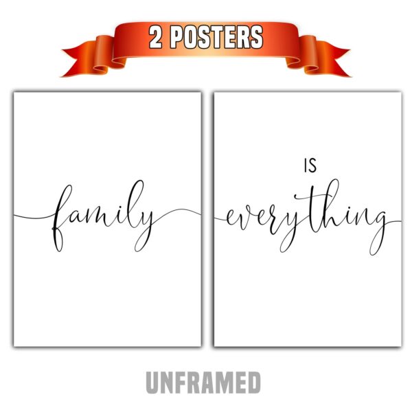 Family is Everything, Set of 2 Posters, Minimalist Art, Typography Art, Wall Art, Multiple Sizes, Home Wall Art