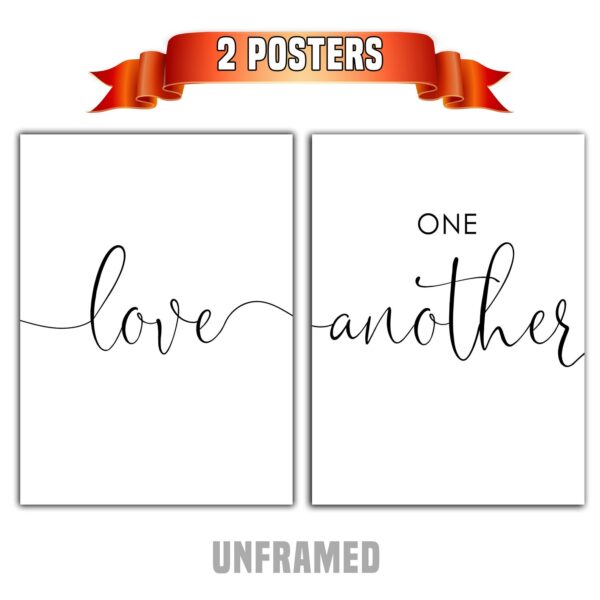 Love One Another, Set of 2 Posters, Minimalist Art, Typography Art, Wall Art, Multiple Sizes, Home Wall Art