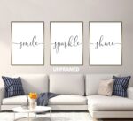 Smile Sparkle Shine, Set of 3 Prints, Minimalist Art, Home Wall Decor, Multiple Sizes