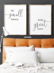 Do Small Things With Great Love v2, Set of 2 Prints, Minimalist Art, Typography Art, Wall Art, Multiple Sizes, Home Wall Art