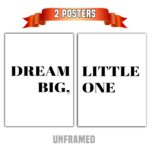 Dream Big Little One, Set of 2 Posters, Minimalist Art, Typography Art, Wall Art, Multiple Sizes, Home Wall Art