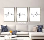 Shine from Inside, Set of 3 Prints, Minimalist Art, Home Wall Decor, Multiple Sizes
