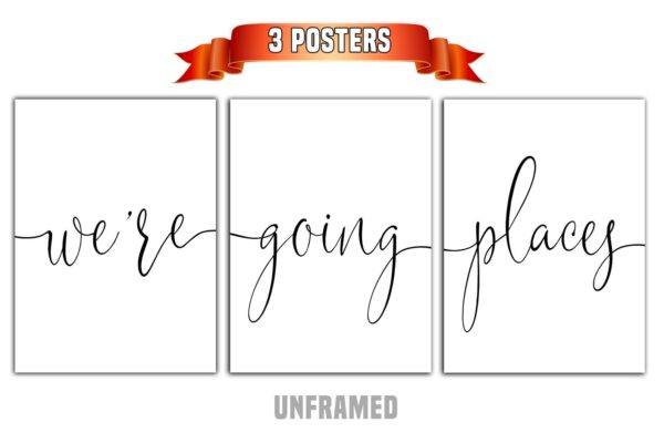 We're Going Places, Set of 3 Prints, Minimalist Art, Home Wall Decor, Multiple Sizes