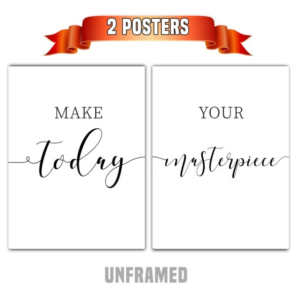 Make Today Your Masterpiece, Set of 2 Prints, Minimalist Art, Typography Art, Wall Art, Multiple Sizes, Home Wall Ar
