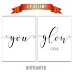 You Glow Girl, Set of 3 Prints, Minimalist Art, Home Wall Decor, Multiple Sizes