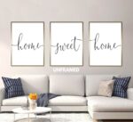 Home Sweet Home, Set of 3 Prints, Minimalist Art, Home Wall Decor, Multiple Sizes