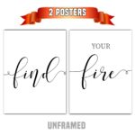 Find Your Fire, Set of 2 Prints, Minimalist Art, Typography Art, Wall Art, Multiple Sizes, Home Wall Art