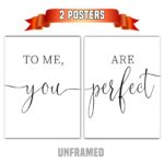 To Me You Are Perfect, Set of 2 Prints, Minimalist Art, Typography Art, Wall Art, Multiple Sizes, Home Wall Art