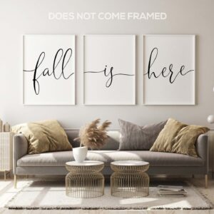 Fall is Here, Set of 3 Prints, Minimalist Art, Home Wall Decor, Multiple Sizes