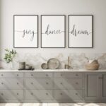 Sing Dance Dream, Set of 3 Prints, Lifestyle Quotes, Minimalist Art, Home Wall Decor, Typography Art, Wall Art, Multiple Sizes