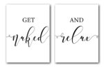Get Naked And Relax Wall Art, Set of 2 Prints, Lifestyle Quote Minimalist Art, Typography Art, Wall Art, Multiple Sizes, Home Wall Art Decor
